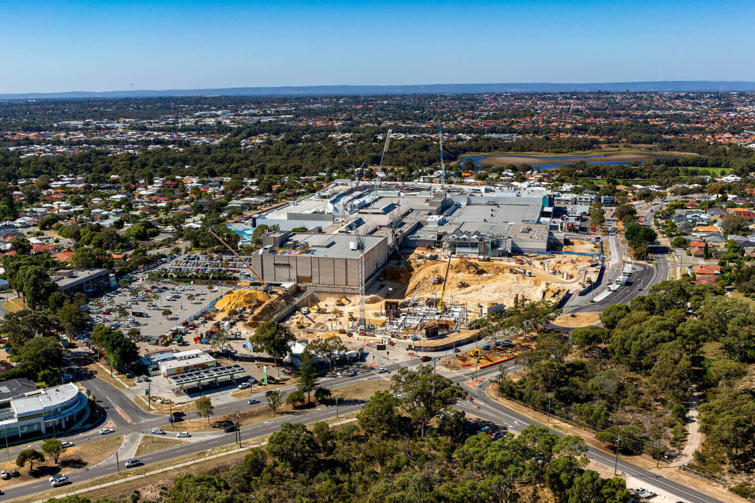 Aerial Image of the construction of Karrinyup Shopping Centre