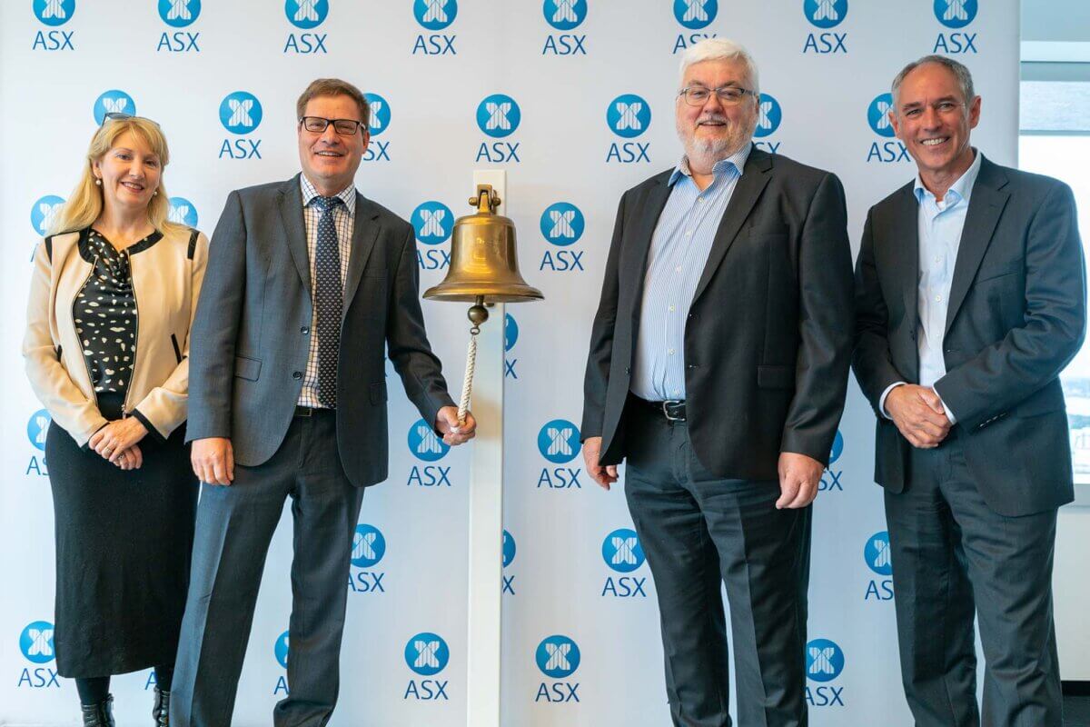 RemSense Board ringing the ASX Bell on listing day