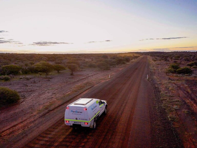 Drone Services Aerial Mapping - Our van following the long empty road at sunset